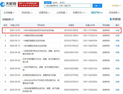 作業(yè)幫申請作文自動批改及評分發(fā)明專利 科技中介服務(wù)賦能教育評價(jià)新維度